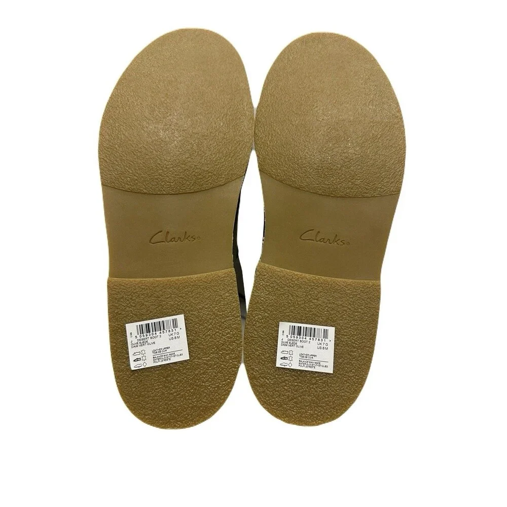 NEW Clarks Desert Boot Mens Size 8 Olive Suede Lace Up Leather Chukkas Boots